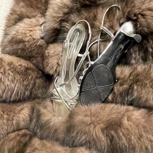 Silver strapy sandels , worn once - Picture 3 of 3